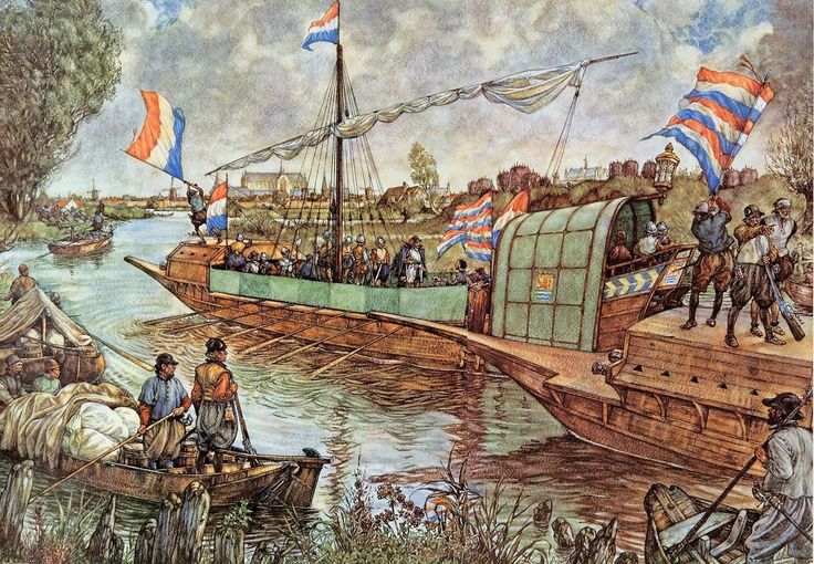 De Geuzenvloot nadert Leiden.